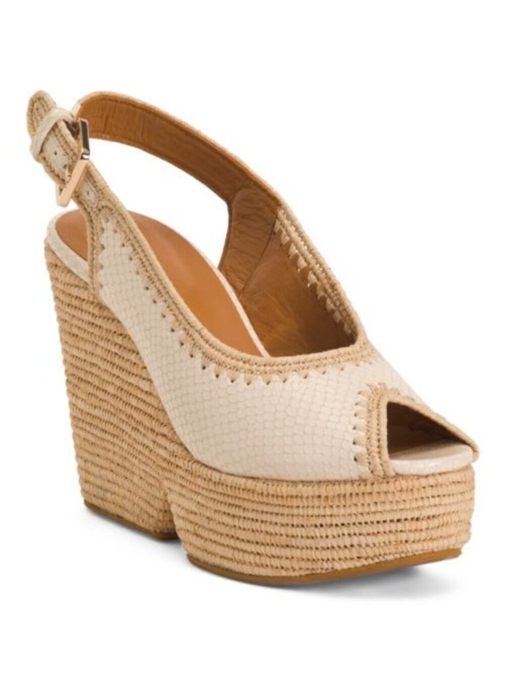 CLERGERIE PARIS Leather Dylan Braided Wedge Sandals